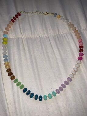 Beaded Multicolor Glass Necklace - Unbranded